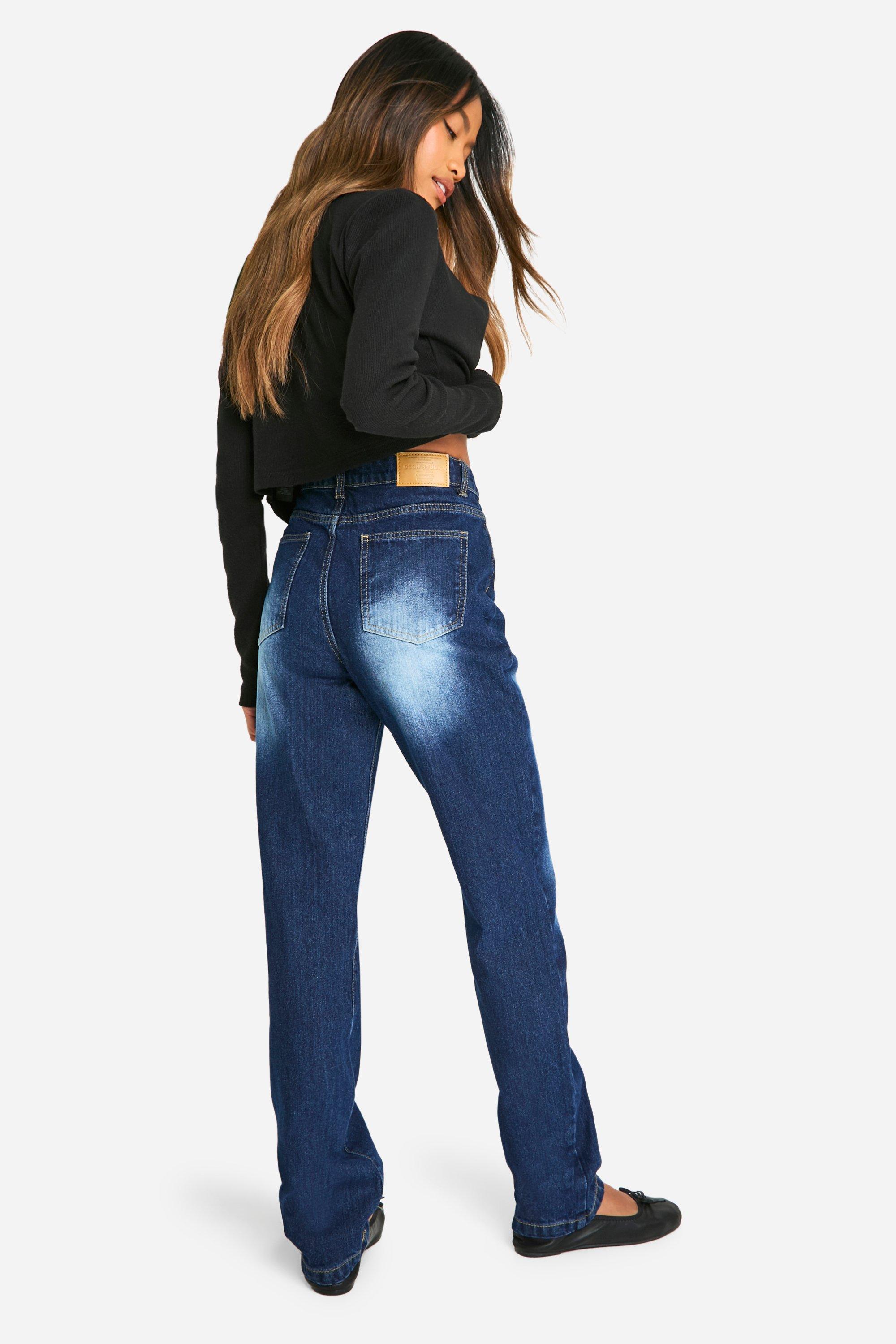 Boohoo straight leg jeans hot sale